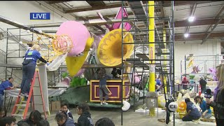 Rose Parade Volunteers Race To Bring Floats To Life