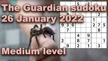 Sudoku solution – The Guardian sudoku 26 January 2022 Medium level