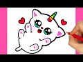 HOW TO DRAW CAT | DRAWING CAT easy step by step | how to draw cat easy step by step | dibujos kawaii
