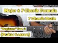 Basic guitar lesson for beginners part 3  major 7 chords  scale  easy way to learn  formula