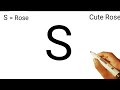 Rose  flower drawing from letter s  sign l easy rose drawing tutorial step by step for beginners