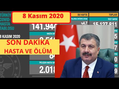 Bugünkü vaka sayısı 8 Kasım Vaka | Günlük vaka sayısı | Korona virüs vaka sayıları tablosu