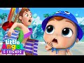 Oh no! Watch out Baby John! Safety at the Beach | Play Safe Song | Little Angel &amp; Friends Kid Songs