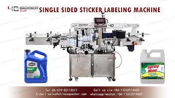 5L single sided sticker labeling machine for bleach bottle|gallon jug labeler for lubricant