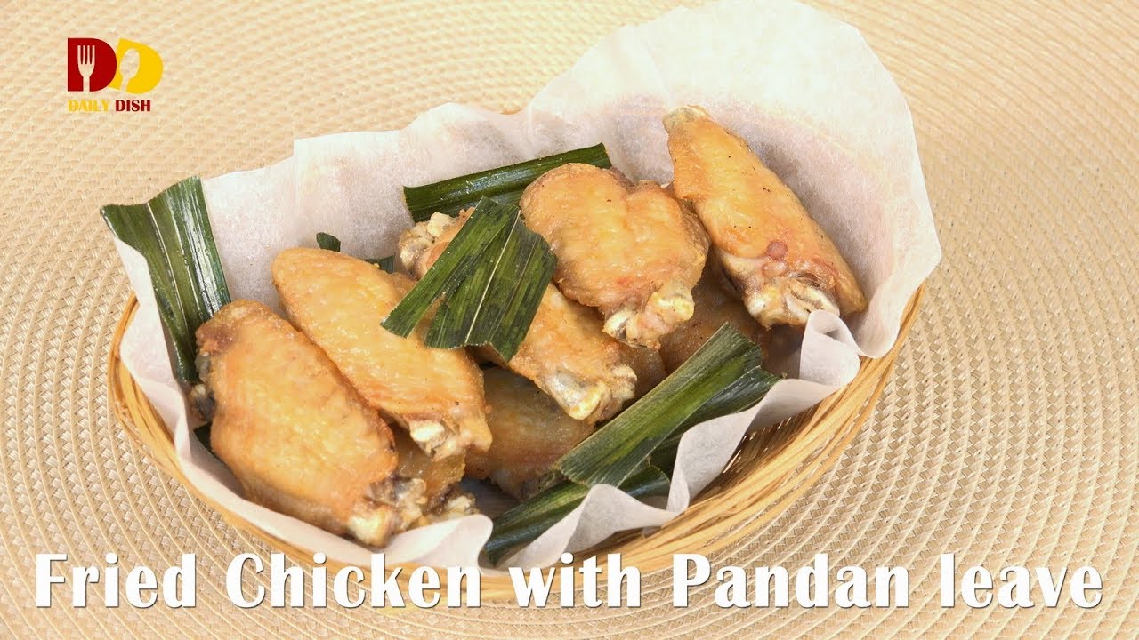 Fried Chicken with Pandan Leave | Thai Food | Gai Tod Bai Toey | ปีกไก่ทอดใบเตย