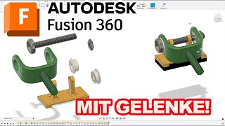 Bauteile und Komponenten Verschieben und zusammenfügen Fusion 360 Tutorial Deutsch CAD  HD 1080p