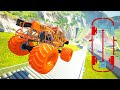 Stairs Jumps Down Cars Damage Test - Beamng drive | SpeedRolls