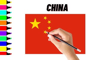How to draw China flag - CHINA FLAG, DRAWING FLAGS