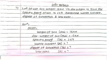 Soil Mechanics 4Th-Sem diploma in civil engineering void ratio numerical 2080 reg/back