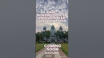 KGMU nursing officer previous year question paper #kgmulucknow #nursingofficer #kgmunursingofficer