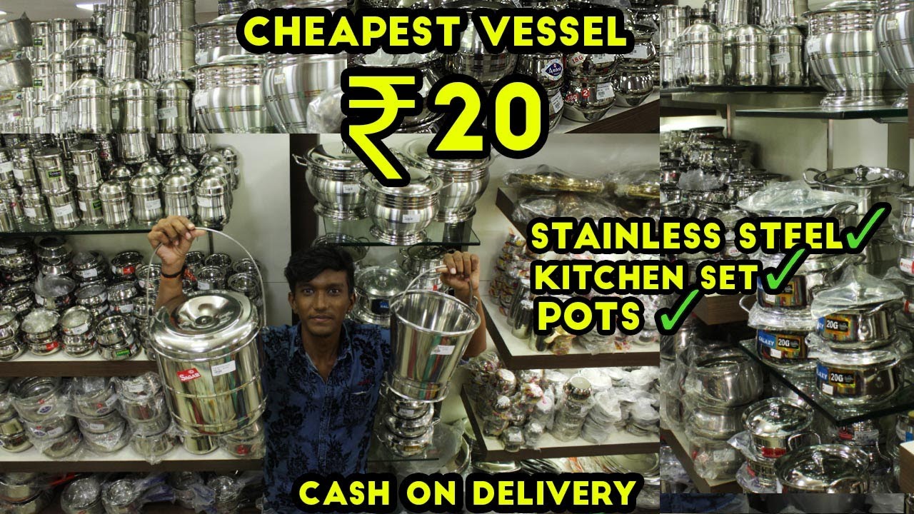 Utensil Wholesale Market Bartan Wholesale Household Steel Kitchen Set