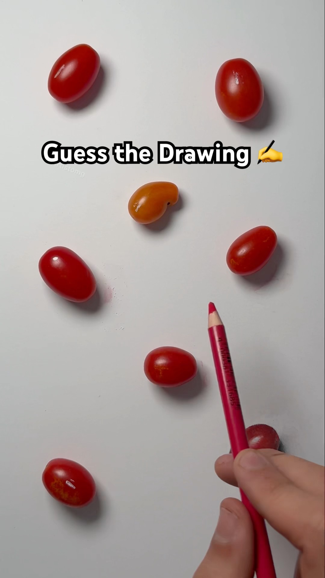 Did you Find the Cherry Tomato Drawn?! ?✨? #funnyart #realism #artistomg