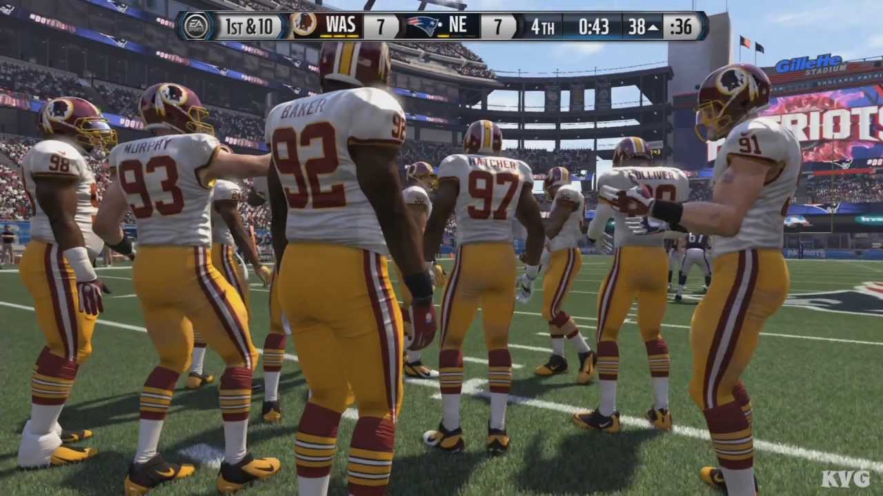 Madden NFL 16 - Washington Redskins vs New England Patriots Gameplay (XboxONE HD) [1080p]