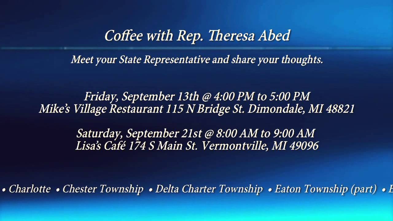 democrats qualified for next debate Rep. Theresa Abed Invites District 71 to Coffee