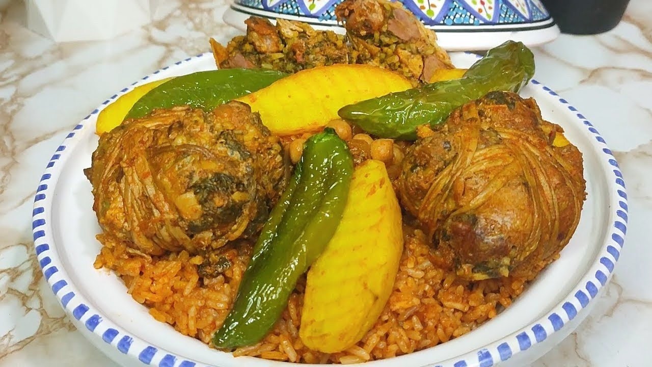 روز تونسي بالعصبان فارك كل كعبة وحدها بنين برشا Riz tunisien au osben