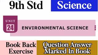 9th Std - Science | Unit 24 - Environmental Science | Book Back Exercise