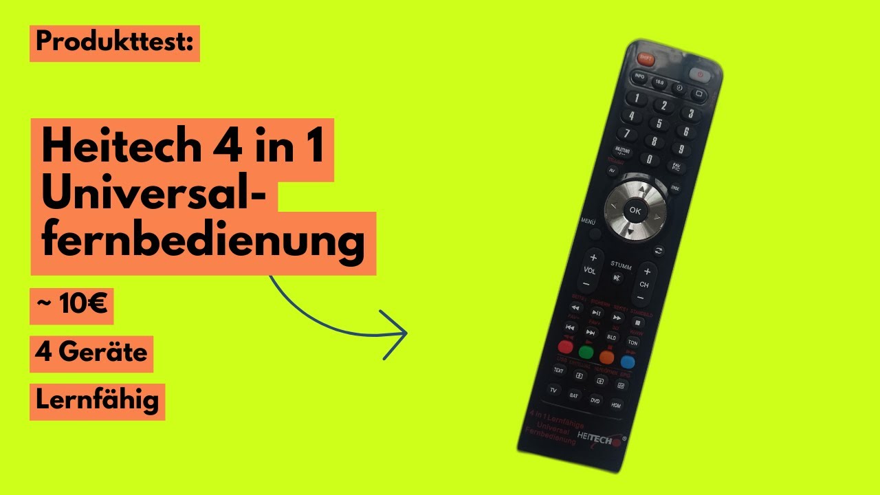 Sind In Der Fernbedienung Von Cable Box Batterien Drin Heitech 4 in 1 Universalfernbedienung (lernfähig) - Einrichtung und