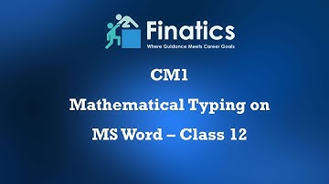 CM1 Mathematical Typing on MS Word Class 12 | Chapter - Variable Benefits and With Profit Policies