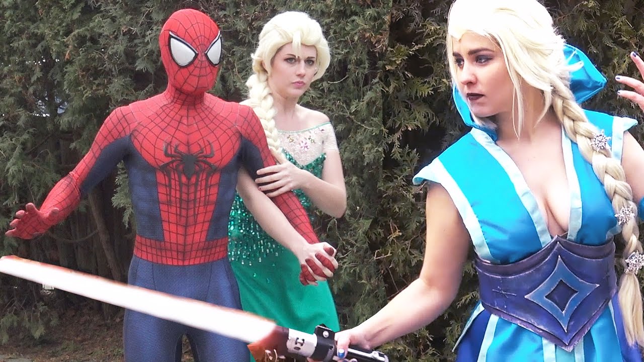 JEDI ELSA vs SITH ELSA - Spider-Man Frozen Star Wars PARODY - YouTube