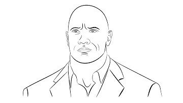 Create Line Art Portrait | Dwayne Johnson | Using Inkscape
