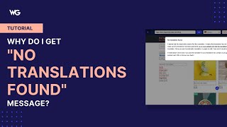 Why do I get the “No translations found” message?