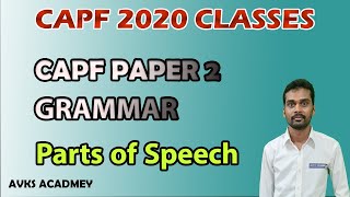 CAPF AC 2020: PAPER 2 Grammar / parts of speech / general studies essay and comprehension