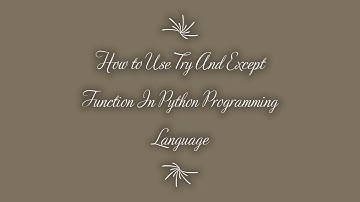 How to Use Try And Except Function In Python Programming Language - MDP Versatile