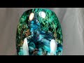 Jungle green vase - Woodturning dyed maple burl with alumilite amazing clear epoxy