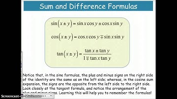 5.4 Sum and Difference Formulas Part 2