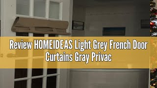 Review HOMEIDEAS Light Grey French Door Curtains Gray Privacy Blackout Door Curtains, 26 X 40 Inch R