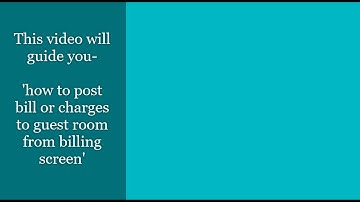 How to Post Bill to guest folio in Opera (বিল কীভাবে পোস্ট করবেন)