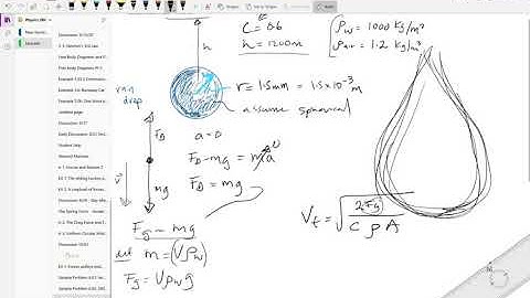 Sample Problem 6.03: Terminal speed of a raindrop - Pusko