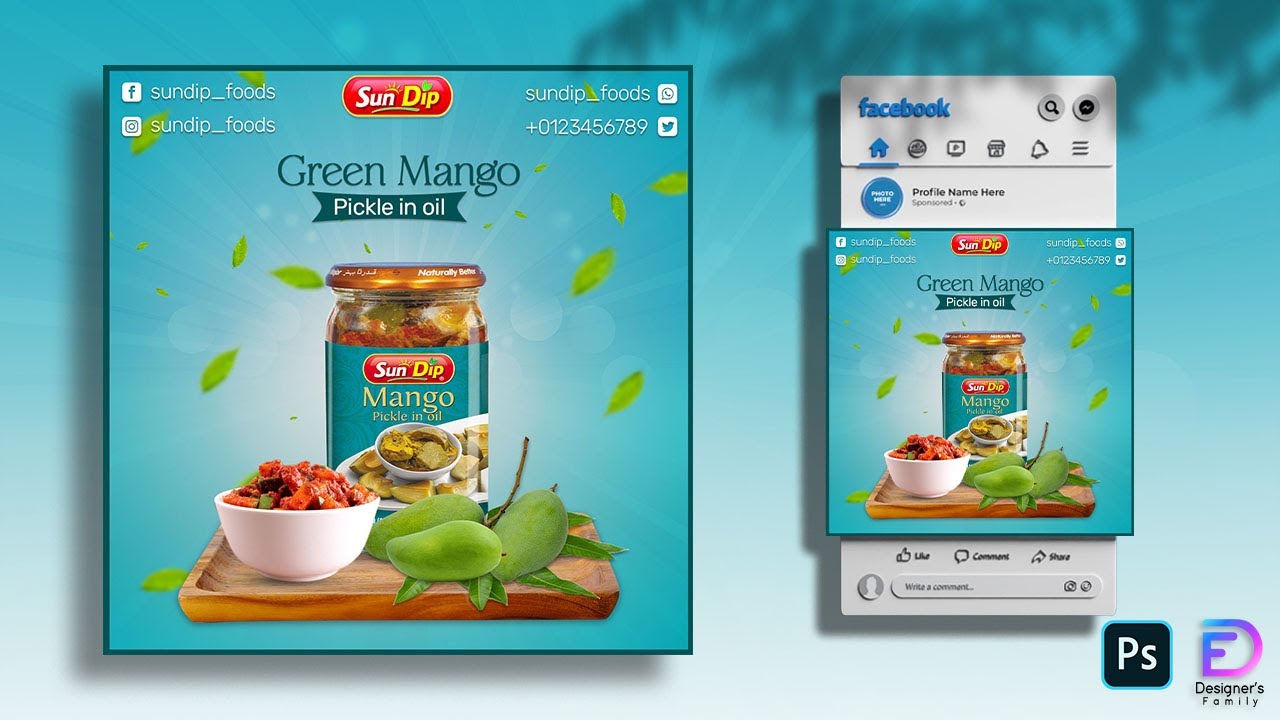 Fruits Poster Banner Design for Social Media Mango Pickle poster