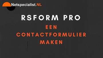 rsformpro een contact formulier maken