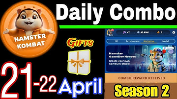 Hamster Kombat GameDev Heroes 🎮| 21-22 April Daily Combo 🧩 Season 2