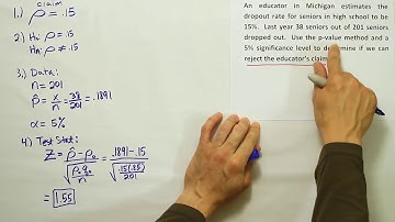 Proportion Hypothesis Testing, example 1