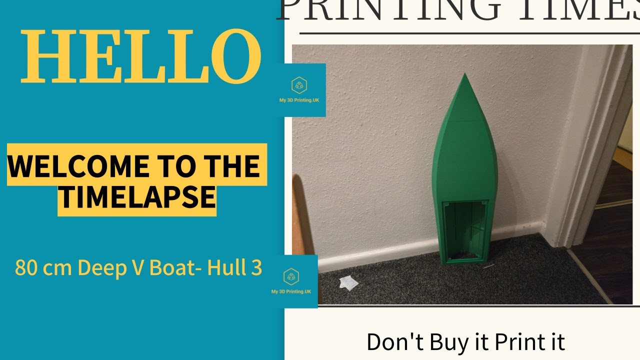 3D Printed 80 cm Deep V Boat. Hull 3. Printed on Bambu X1C