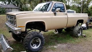 1985 Chevy k10 4x4 update better quality video and serpentine belt conversion