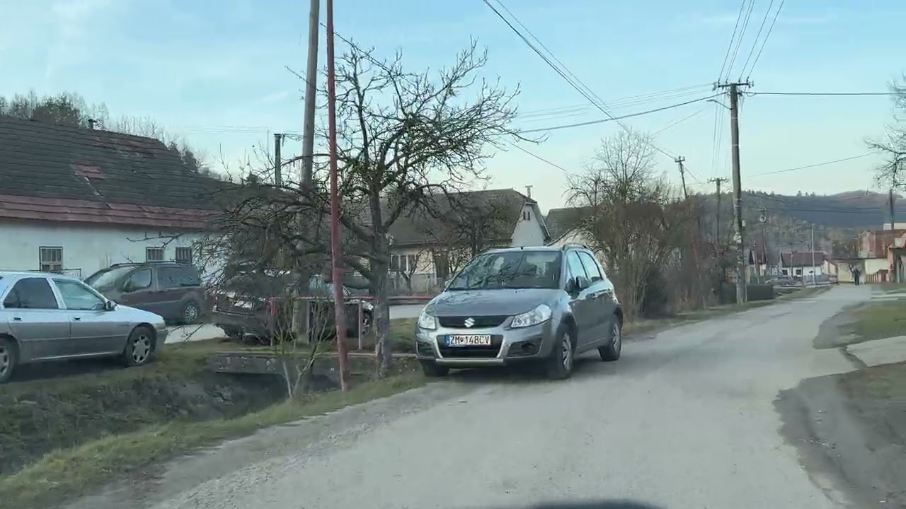 Slopná.Prejazd cez obec.