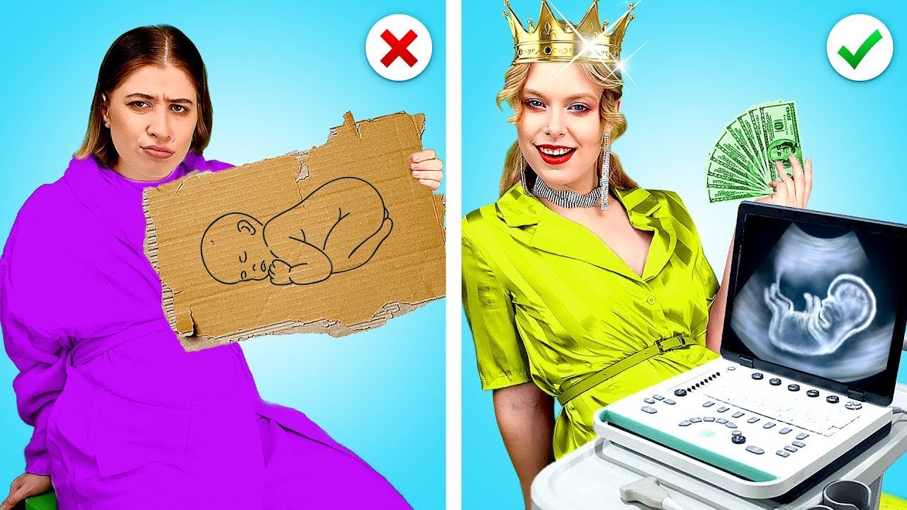 Rich Pregnant VS Broke Pregnant! Best Pregnancy Moments by Crafty Panda Bubbly