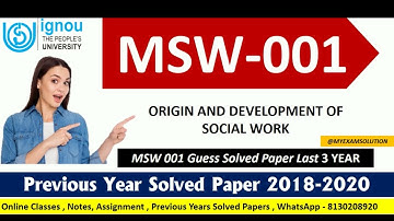 IGNOU MSW 001 Solved Guess Paper | Origin and Development of Social Work | IGNOU Exam Guess Paper