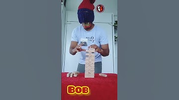 BLINDFOLD JENGA BOB | #challenge #entertainment #games #shortsvideo #jenga #funny #challengevideo