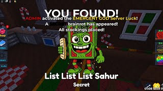 How to get LIST LIST LIST SAHUR in FIND THE BRAINROT?