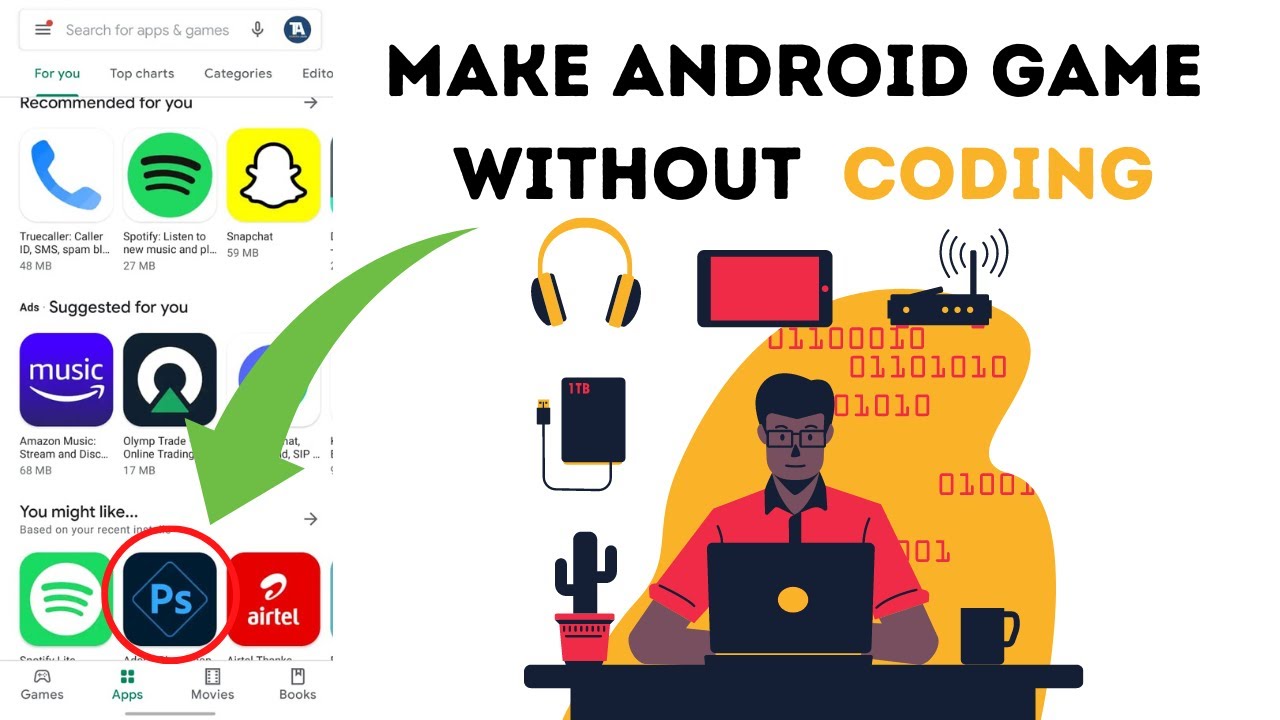how to make android game without coding