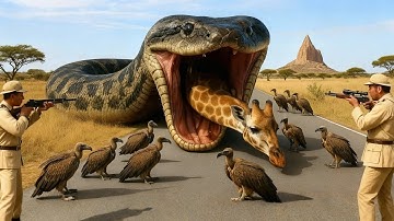 Heroic Rescue: Giant Python Traps Mother Giraffe