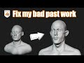 Fix my bad past head sculpting in Blender | Timelapse