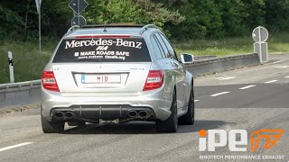 Mercedes C63 AMG with iPE Exhaust - LOUD Accelerations, Powerslide, Revs and Fly-by's At Nürburgring