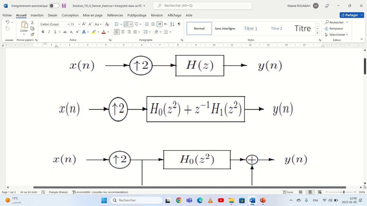 Exercice sur la décomposition polyphasé et l'identité de Noble