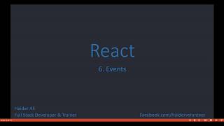 React JS In Urdu ~ Events (Part 5 of 8)