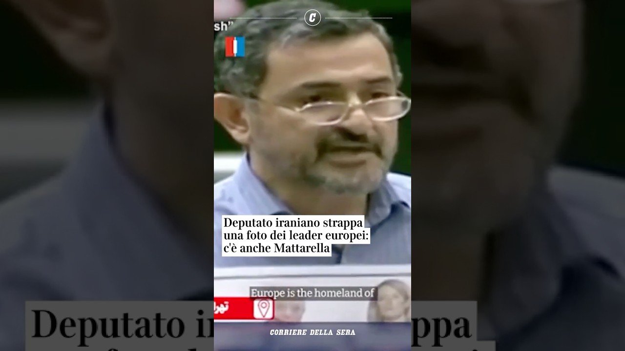 Deputato iraniano strappa una foto dei leader europei: c&rsquo;&egrave; anche Mattarella #shorts #news